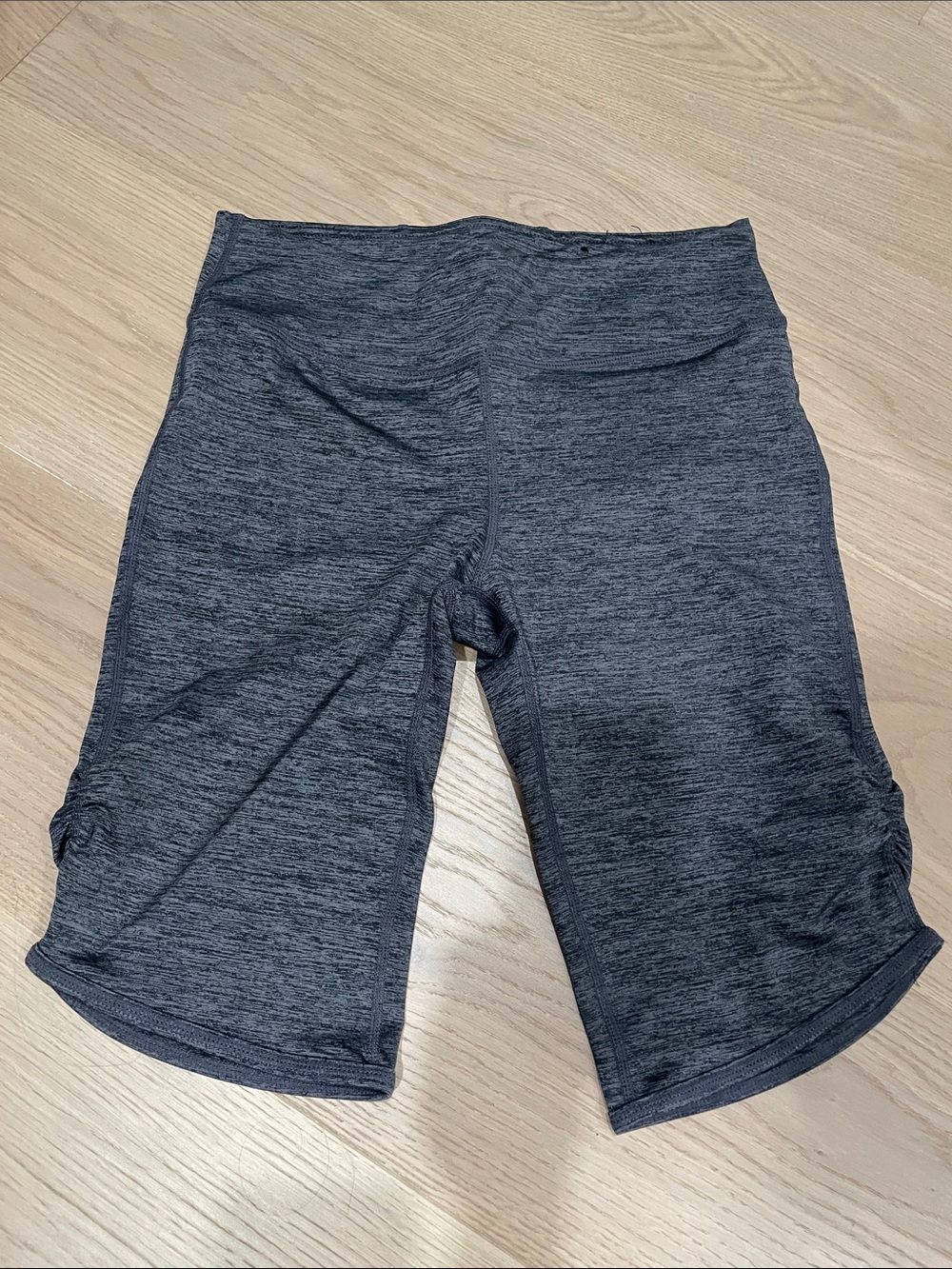 GAIAM Dark Heather Gray Ruched Women’s Bike Shorts